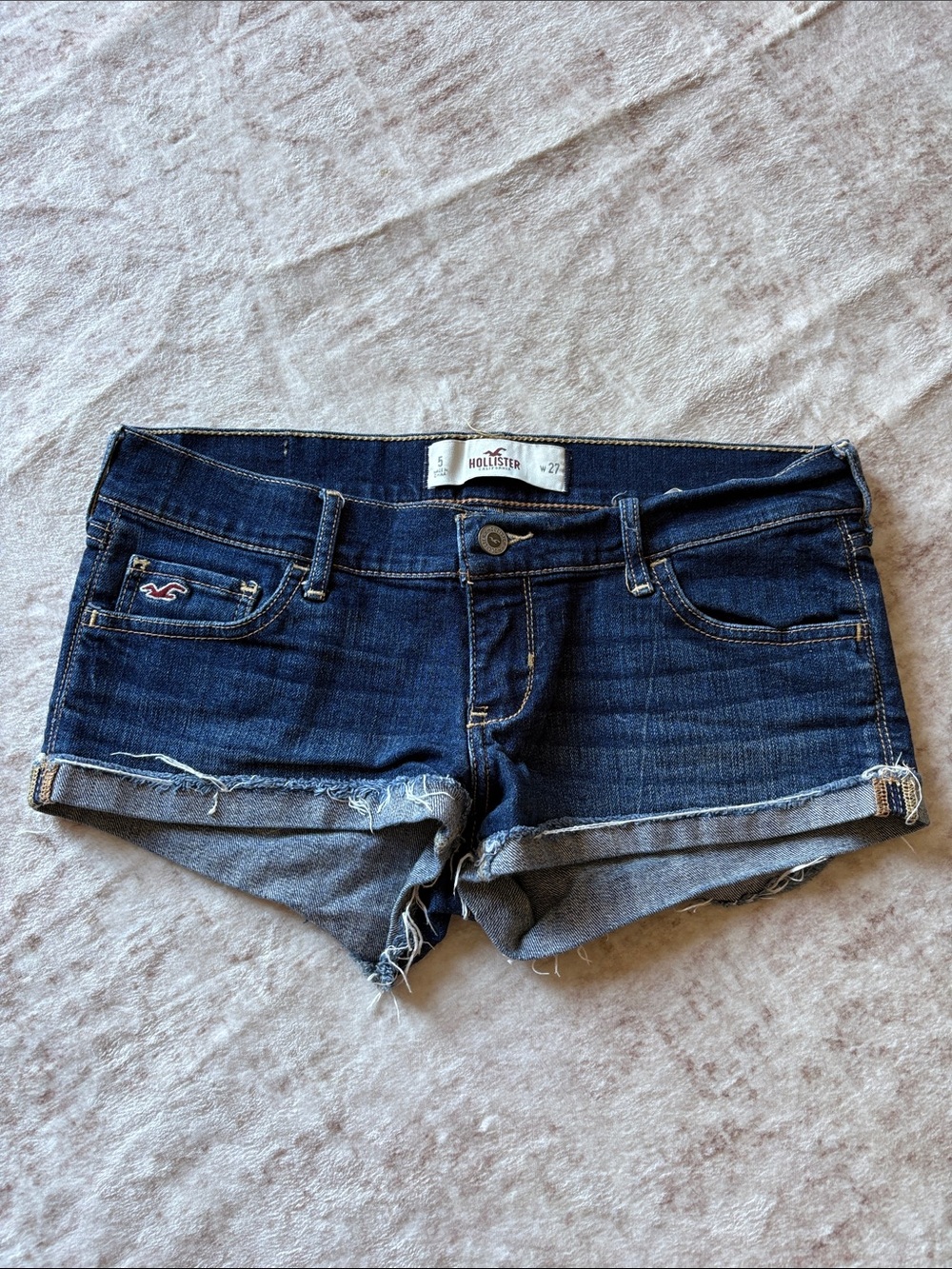 Hollister Dark Blue Denim Cutoff Shorts